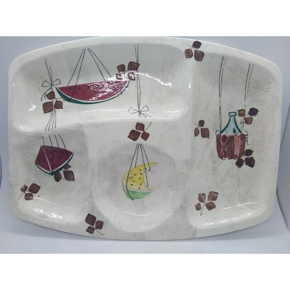 Vintage MCM Royal Sealy Japan Jamaica Pattern Appetizer snack tray plate - Picture 1 of 9